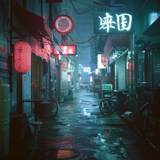 A captivating j pop instrumental piece that blends haunting, ethereal vocals with a dark, atmospheric instrumental arrangement. The interplay of synthesizers and heavy bass lines creates a poignant and mysterious ambiance, reminiscent of tokyo's neon lit nights.