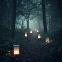 evocative guitar notes echo in mystical forest atmosphere