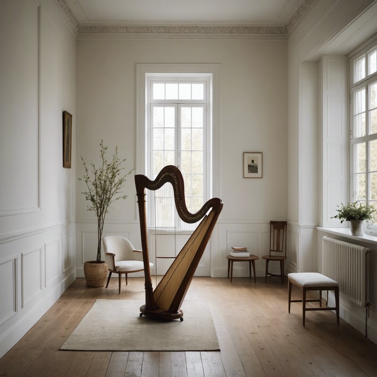 A softer rendition, echoes of silence slows down the tempo to enhance the feeling of solitude and introspection, allowing each note from the harpe to resonate deeply with the emotional currents of the listener.