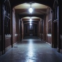 a haunting instrumental echoing through deserted, gloomy university hallways