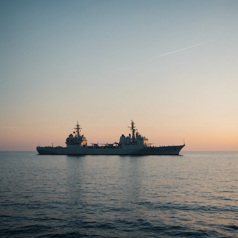 This composition captures the indomitable spirit and historical pride of the russian navy, blending solemn brass melodies with the powerful rhythms of drums that echo the courage of sailors facing the daunting seas. Each note seems infused with the salty air of the ocean and the resilience of those who sail it.