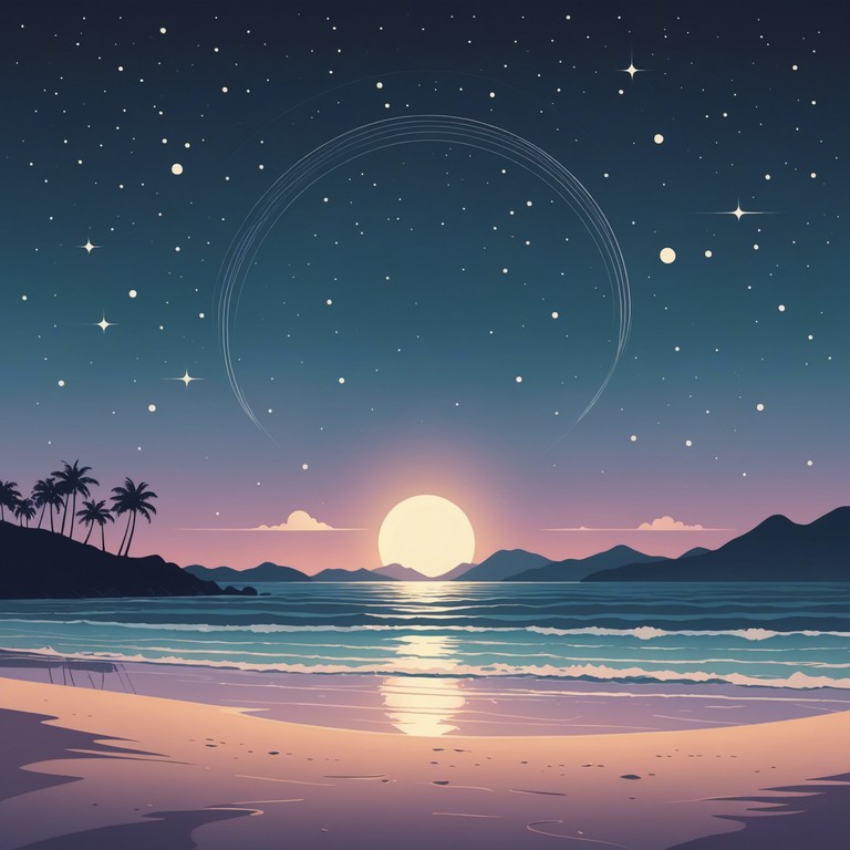 Imagine the cool night air on a pristine beach as electronic synths pulse melodically, harmonizing with the rhythmic waves and creating a backdrop perfect for an evening of introspective joy and peaceful solitude.