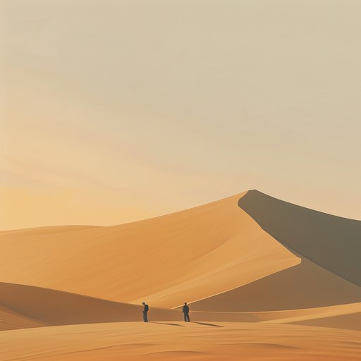 Imagine a track that delivers the mystic and magical ambiance of the ancient egyptian deserts, filled with the subtle echoes of history and culture. The piece should feature traditional instruments, evoking imagery of vast sandy landscapes and historical grandeur. The mood should blend mystery with a touch of ethereal depth, suitable for a cinematic representation of ancient tales.