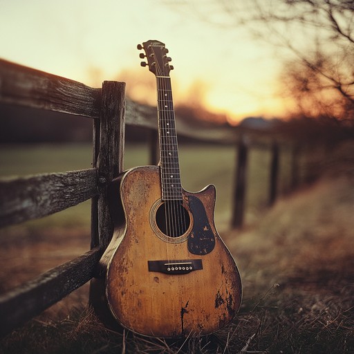 A serene instrumental track with gentle acoustic guitar, capturing the tranquility of a quiet evening in the countryside