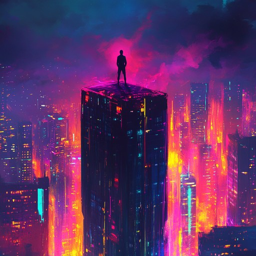 An immersive auditory experience crafted around the atmospheric essence of a high tech cybercity. A meticulous blend of deep, resonant bass lines and ethereal synth layers creates an entrancing track that mimics the neon clad architecture and digital mysticism of a sprawling urban landscape.