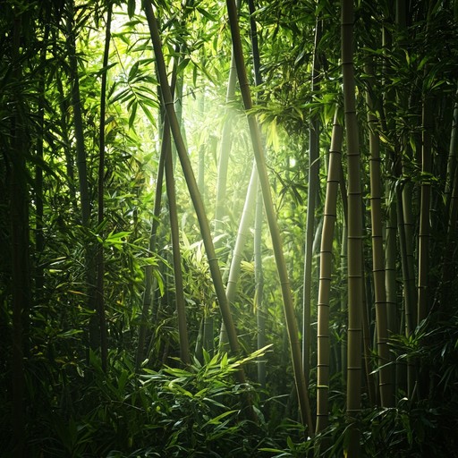 A soothing, meditative composition created to evoke the enchanting ambiance of an ancient bamboo forest, combining the whisper of wind through bamboo leaves with gentle, melodic flute lines. This piece aims to transport the listener into a serene and mystical world where nature's tranquility envelops the soul.