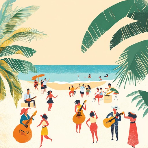 An instrumental cumbia piece featuring lively rhythms and melodic accordion, capturing the carefree atmosphere of a sun soaked beach and the joy of dancing in the sand.