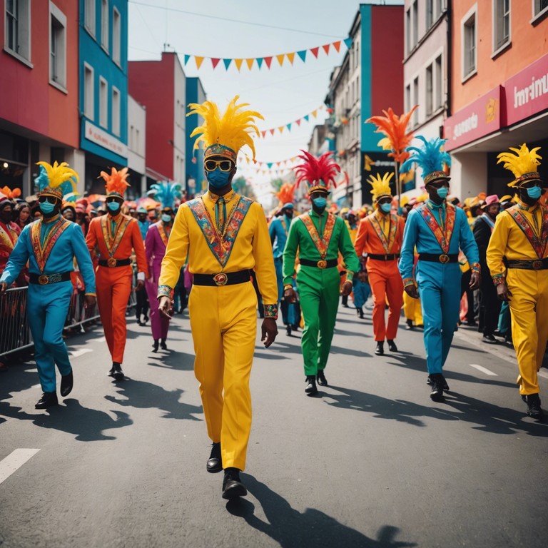 This track captures the exuberance and color of a traditional south american carnival. Featuring dynamic rhythms and joyful melodies, it evokes the spirit of a street parade brimming with dancers and celebratory cheers, providing the perfect backdrop for festive scenes or high energy celebrations.