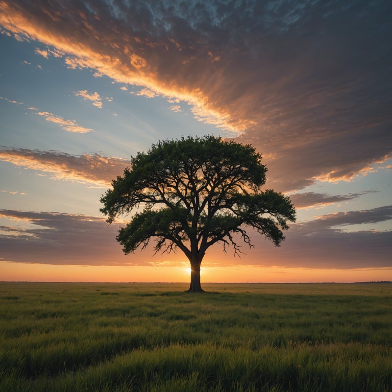 This composition captures the vastness and serene beauty of the american prairie with gentle guitar strums that bring a sense of calm and expansiveness. The music slowly builds a connection to the heart of americana, reflecting both the simplicity and profound nature of rural landscapes, inviting the listener into a reflective, almost meditative state.