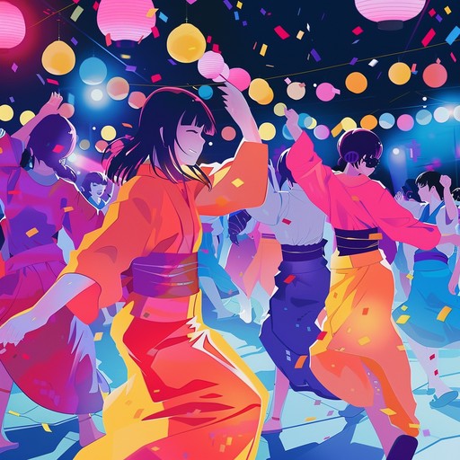 This instrumental track blends japanese traditional instruments with modern anime style beats, creating an energetic and festive atmosphere perfect for holiday dance scenes. It features vibrant melodies and a dynamic rhythm that brings to life the joyous spirit of celebrations.