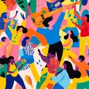vibrant, uplifting, celebratory track with multicultural percussive elements