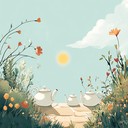 a cheerful tune depicting teapots dancing on a sunny afternoon.