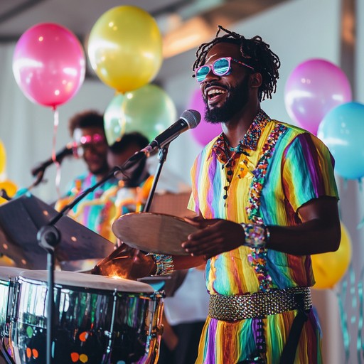 Immerse yourself in the festive anarchy of caribbean steel drums, blasting through traditional calypso rhythms with loud brass interruptions and unexpected percussions. It's a joyful mess that captures an uncontrollable yet exhilarating carnival spirit.