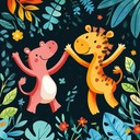 energetic jungle sounds inspire children's playful dance moves