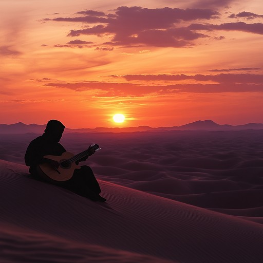 A soothing instrumental piece that combines traditional middle eastern instruments with contemporary ambient textures, evoking the serenity of desert dawn