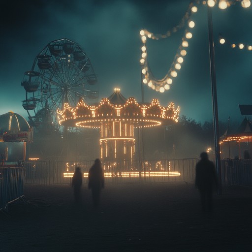 Step into an unsettling carnival where twisted funhouse mirrors reflect a world of nightmares. Haunting calliope melodies intertwine with sinister undertones, creating an atmosphere that is both eerie and mesmerizing. This track paints a picture of a dark, unsettling carnival where everything is not as it seems, evoking a sense of twisted wonder and peculiar dread.