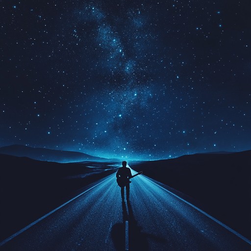 An entrancing instrumental piece that weaves soulful blues guitar melodies with hypnotic rock rhythms, creating a mesmerizing atmosphere reminiscent of a long road under the stars. The song builds layers of sound that transport the listener into a dreamlike state, capturing the essence of a nocturnal journey.