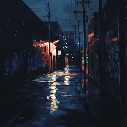 An instrumental grime track that embodies the raw energy of the city at night, with gritty beats and dark melodies echoing through shadowed alleyways under flickering streetlights.