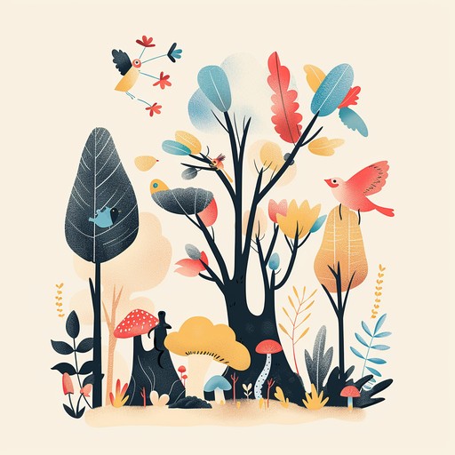 Embark on a whimsical journey through a magical, enchanted woodland with this instrumental track. Delicate melodies and charming harmonies evoke a sophisticated yet playful atmosphere, creating a rich tapestry of sound perfect for sparking children's imaginations. Flutes, gentle percussion, and soft strings intertwine to weave a story of discovery and wonder.