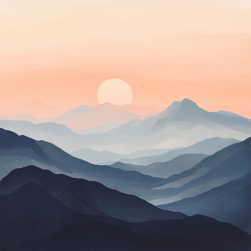 A serene, sunset inspired indie ambient track featuring ethereal guitars and lush atmospheric pads. It evokes a majestic and tranquil mountain setting, perfect for introspective or cinematic moments.