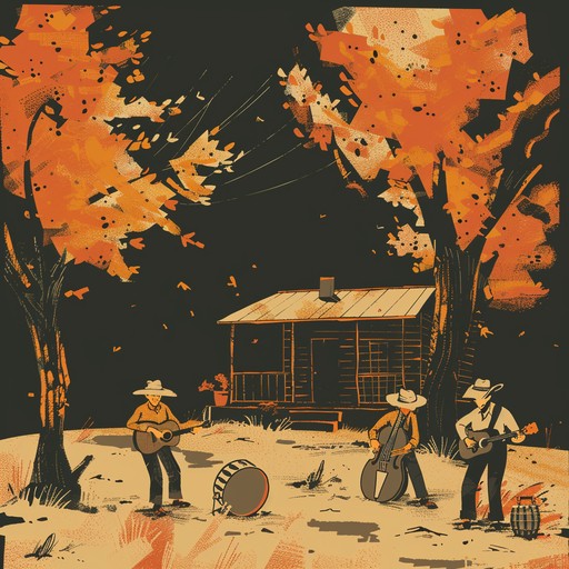 A fast-paced, toe-tapping bluegrass tune featuring intricate fingerpicking on the banjo, rapid fiddle melodies, and driving rhythm from the acoustic guitar and upright bass. The song evokes the spirit of an old-fashioned barn dance, with each instrument taking turns showcasing their virtuosic skills in a series of solo breaks and call-and-response passages.