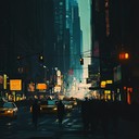 majestic orchestral rendering of urban night scene with grand elements