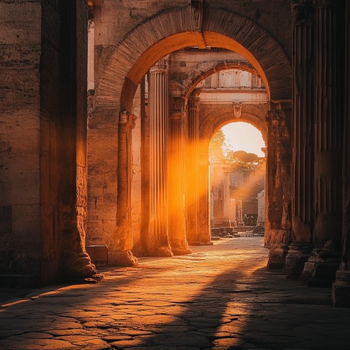 Imagine standing amidst the ruins of the colosseum as dusk settles, the echoes of the ancient civilization resound in the form of a haunting violin melody, capturing the glory and the ghostly shadows of rome.