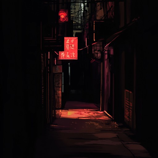 A dark and brooding instrumental piece that weaves through the murky alleyways of an urban nightscape, using synthesized sounds and industrial beats to evoke a sense of foreboding and introspection.