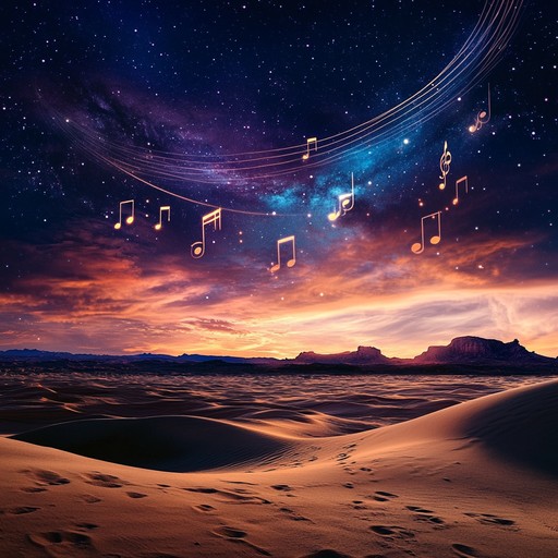 An instrumental piece blending the haunting sounds of the ney flute with ambient drones, evoking the vastness of the desert under a canopy of stars, soothing and mesmerizing