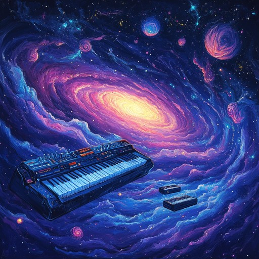 A captivating instrumental blending dreamy synth textures with groovy rhythms, taking listeners on a hypnotic journey through cosmic soundscapes.