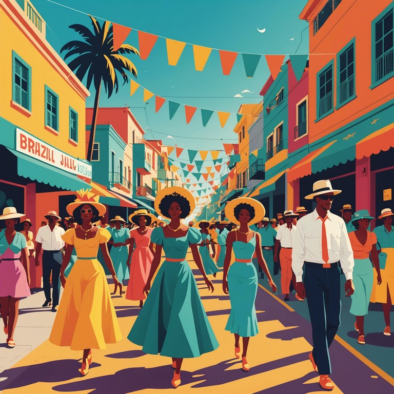 This composition captures the essence of a lively street festival in rio, blending vibrant samba rhythms with the sophisticated harmonies of latin jazz. Envision dancers swaying under the sunlit sky, where the melodies float like the aroma of street food.