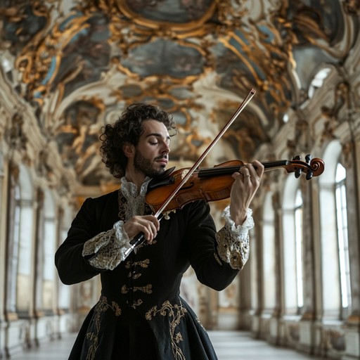 An instrumental baroque piece that captures the fervor of passionate emotions through intricate violin melodies and rich harmonies, evoking the intensity of love and desire in a timeless classical setting.