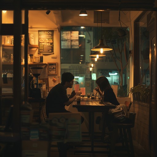 A smooth blend of gentle piano melodies and soft saxophone riffs, evoking the cozy atmosphere of a late night coffee shop. Perfect for unwinding and soulful moments of introspection.