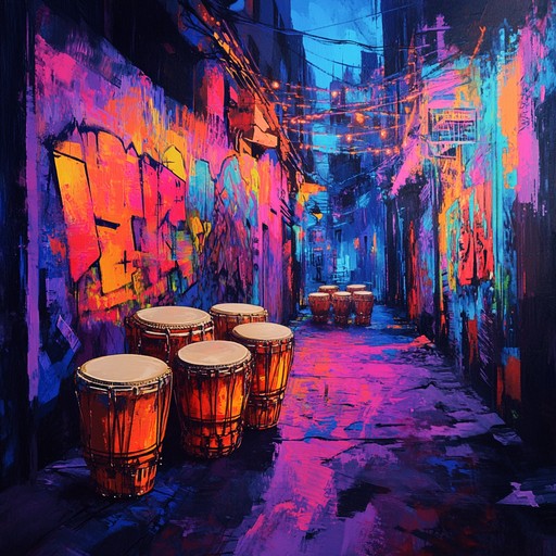 An instrumental salsa track that blends gritty urban sounds with traditional salsa rhythms, capturing the vibrancy and raw energy of the city streets at night. The music features dynamic percussion, sharp brass sections, and driving piano melodies, creating an intense and immersive listening experience.