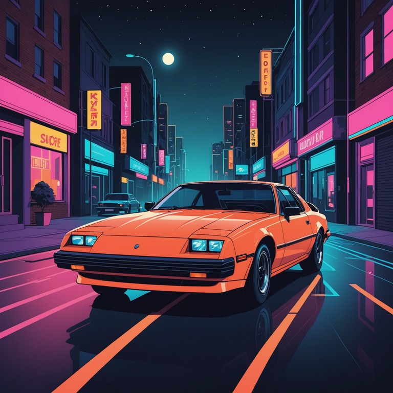 Imagine cruising down a vibrant city at night, where the glowing neon lights reflect off the polished hood of a classic 80s sports car, the soundtrack to this scene is this electrifying funky tune accentuated by a punchy bass line and whimsical synth effects.