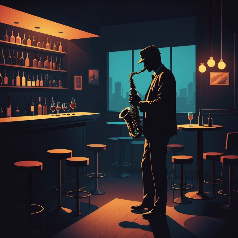 Delve deeper into a sonic journey through darkened rooms, guided by the enigmatic sound of a jazz saxophone echoing off the walls, crafting an aura of mystery and allure that's hard to resist.