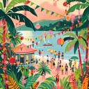 lively, upbeat music capturing the joy of tropical celebrations