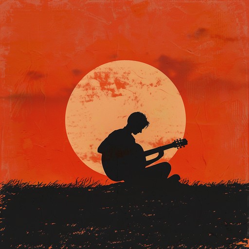 A flowing, melancholic latin piece composed with rich, expressive guitar work capture the essence of a sunset's final moments, painting a picture of wistful longing and beauty.