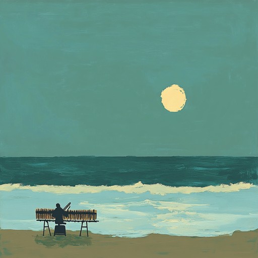 A cheerful bossa nova instrumental that highlights the marimba's melodic tones, set against smooth rhythms. The music paints a picture of a peaceful tropical evening, encouraging listeners to relax and find joy beneath the moonlit sky.