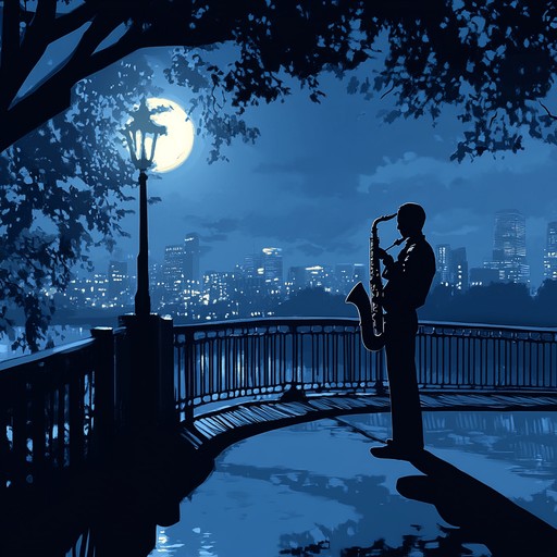 A slow, introspective jazz piece with a soothing saxophone leading through the quiet ambiance of a sleeping city, embodying the loneliness of midnight hours