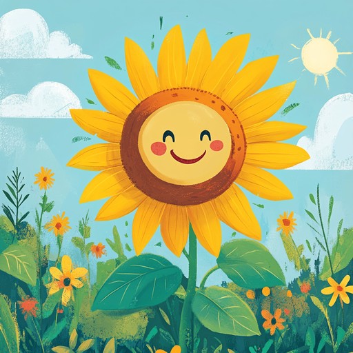 An instrumental nursery rhyme featuring cheerful melodies that evoke the image of a sunflower laughing under the bright sun, symbolizing joy, growth, and the wonders of nature