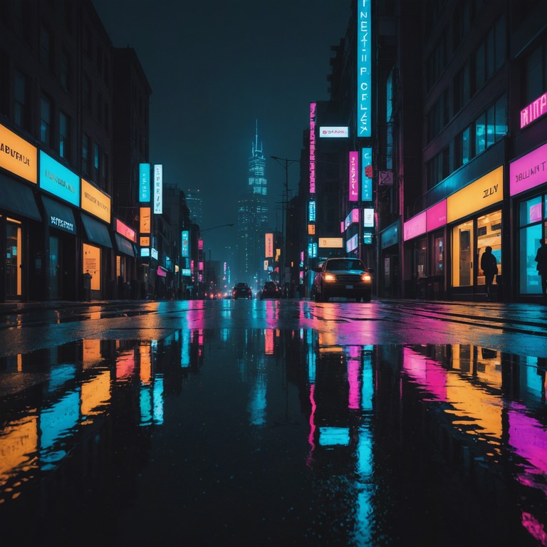 An instrumental journey through a luminescent cityscape at night, where dreamlike synth melodies intermingle with ethereal undercurrents, creating a tapestry that feels like walking through fog lit streets lined with neon signs. The music captures both the energy of the setting and its fleeting moments of solitude.