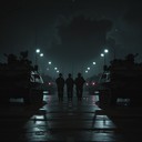 pulsating beats evoke dark military parade's shadows