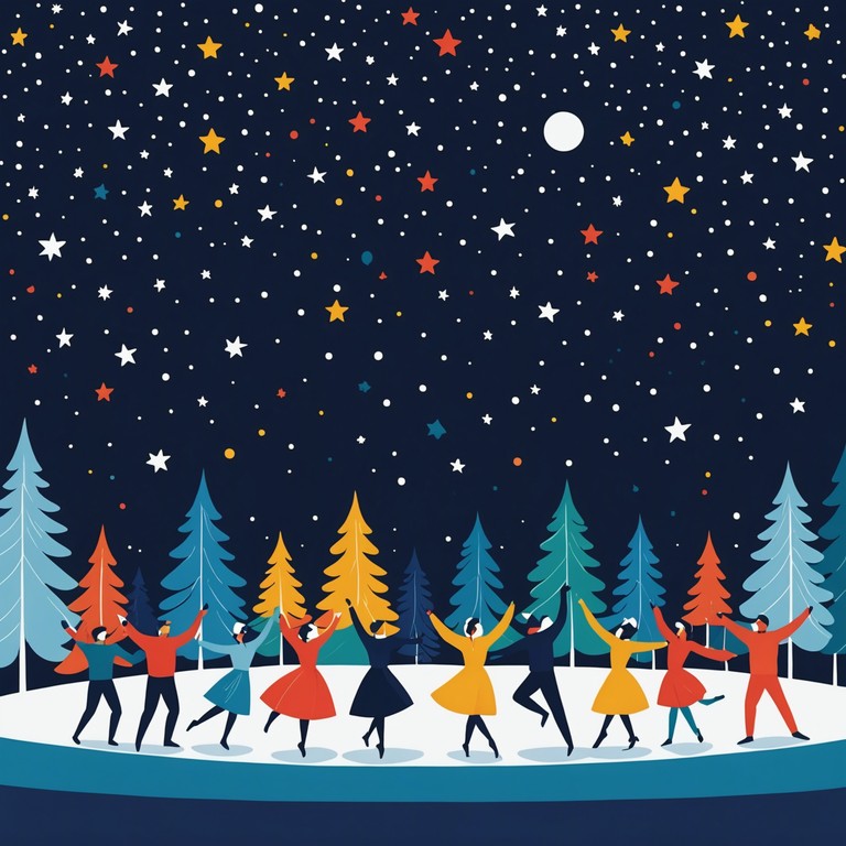 This instrumental track combines the vibrant rhythms of brazilian samba with the melodic elements of irish folk music, creating a festive fusion that feels both novel and traditional. Instruments include the brazilian berimbau and the irish tin whistle, layered over energetic percussion and spirited strings, capturing the essence of a lively winter carnival under a starlit sky.