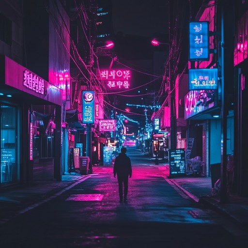 An instrumental track that blends traditional korean instruments with modern synth sounds, evoking the bittersweet nostalgia of wandering through seoul's lively streets under neon lights