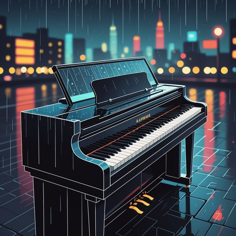 Imagine yourself wandering the city's forgotten paths, where each turn offers a new auditory experience shaped by dusky, sultry sounds of an electric piano under dim neon lights.