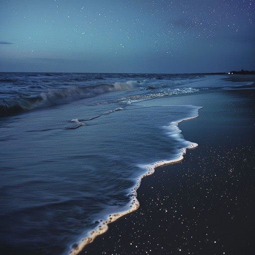 Picture a serene beach at midnight, where gentle waves lap the shore under a sky dotted with countless stars. The ambiance is soothing, intimate, and highly reflective, the kind of solitude that fosters deep contemplation and tranquility.