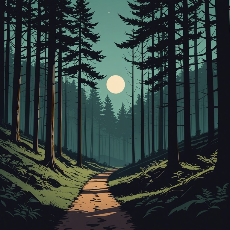 A more haunting interpretation of the original concept, focusing on emphasising the contrast between the melody and the deep ambient sounds that represent the unpredictability of the night. The electric piano's tonal versatility is explored, offering lingering notes that reverberate through the shadows of ancient trees.