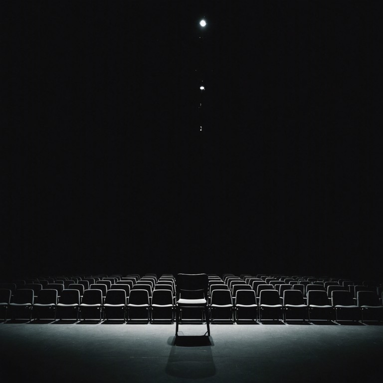 In an alternative scene, the music intensifies as the violin's melody rises poignantly, reverberating off the walls, telling tales of unspoken histories and quiet longings. This version focuses more on the intensity of the violin's voice, amplifying the sense of isolation within the majestic theatre.