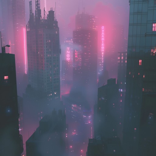 A captivating blend of downtempo beats, ethereal ambient textures, and subtle melodies that create a calming, laid back atmosphere perfect for late night listening, providing an escape into the serene and mysterious vibes of a misty urban landscape.